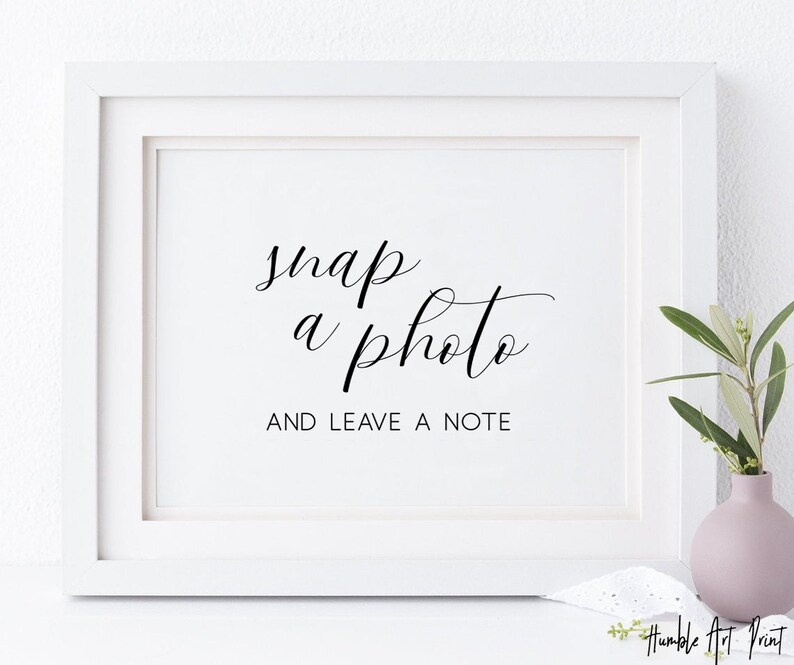 Snap A Photo and Leave A Note,wedding Guestbook Sign,photo Guestbook ...