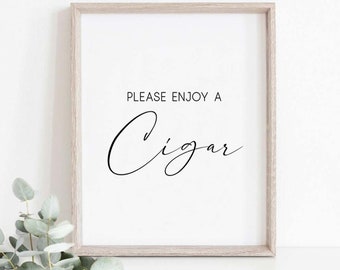 Letrero de barra de cigarros, barra de cigarros para boda, decoración de letrero de cigarros de boda, letrero de barra de cigarros de boda, letrero de barra de cigarros, letrero de cigarros, por favor disfrute de un cigarro