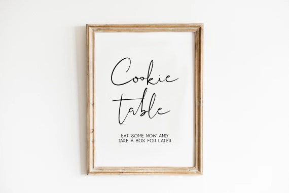 Cookie Table Sign, Cookie Boxes Sign, Wedding Signs, Cookie Bar