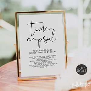 Time Capsule Sign, Time Capsule Guestbook Sign, Wedding Printables, Printable time capsule For Wedding sign, Wedding Prints, Reception sign