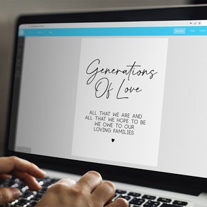 Generations of Love Sign Printable, Modern Minimalist Wedding Sign