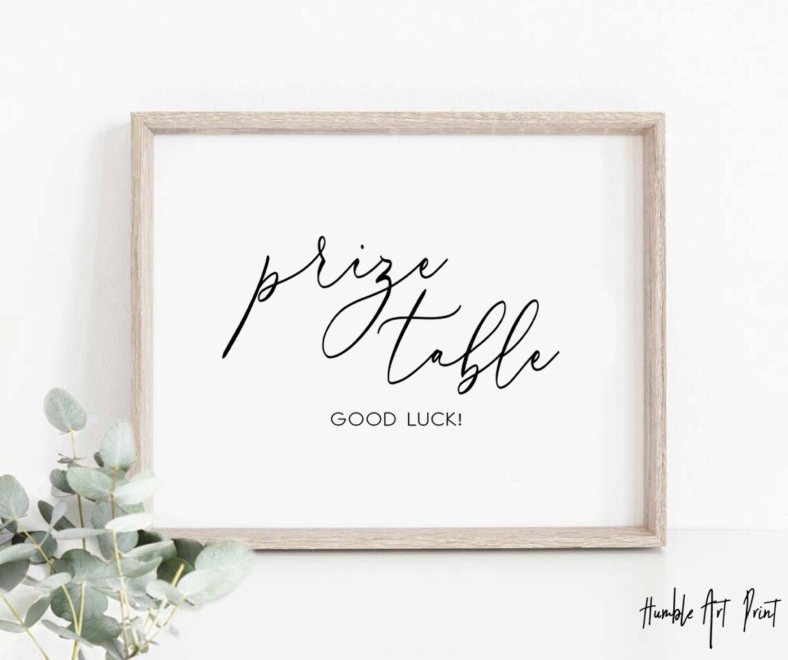 Prize Table Sign Prize Table Printable Bridal Shower Party Etsy