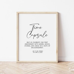 Time Capsule Sign, Time Capsule Guestbook Sign, Wedding Printables, Printable time capsule For Wedding sign, Wedding Prints, Reception sign image 3