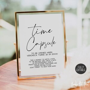 Time Capsule Guestbook Sign Time Capsule Sign, Wedding Printables, Printable time capsule For Wedding sign, Wedding Prints, Reception sign
