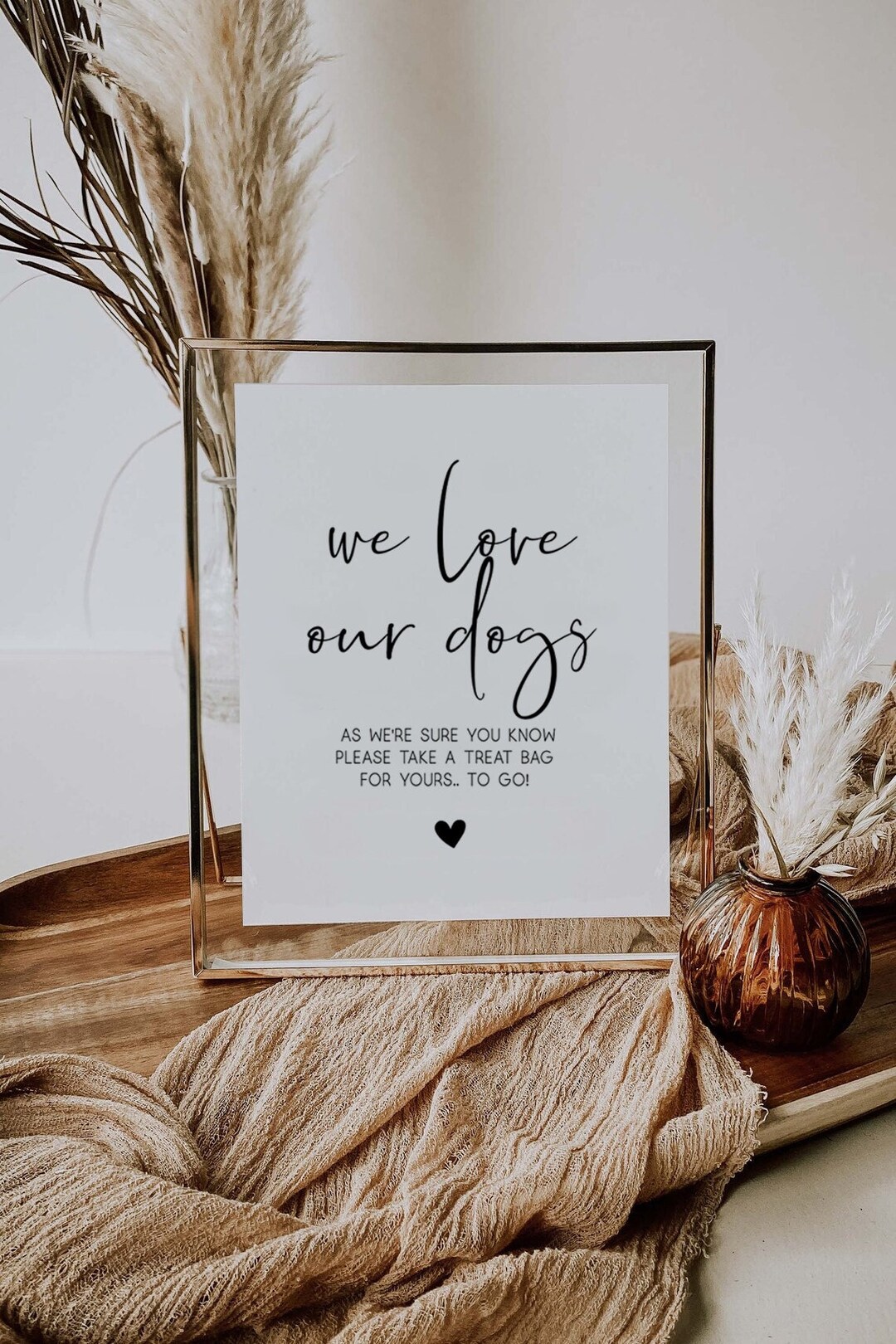 We Love Our Dogs, Doggie Treats Sign, Pet Party Favor Wedding Sign