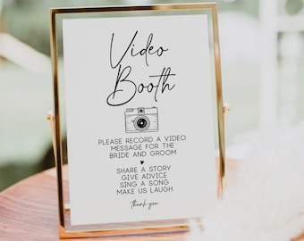 Wedding Video Booth Sign, Video Booth Guestbook Sign, Video Booth Printable, Wedding Video, Video Guest Book Sign, Wedding Video Signage