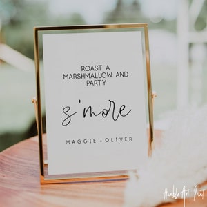 S&#39;more Wedding template Sign,Roast A Marshmallow and Party S&#39;more template Sign ,S&#39;more Station Sign Template, Smore Bar Sign,Summer Wedding