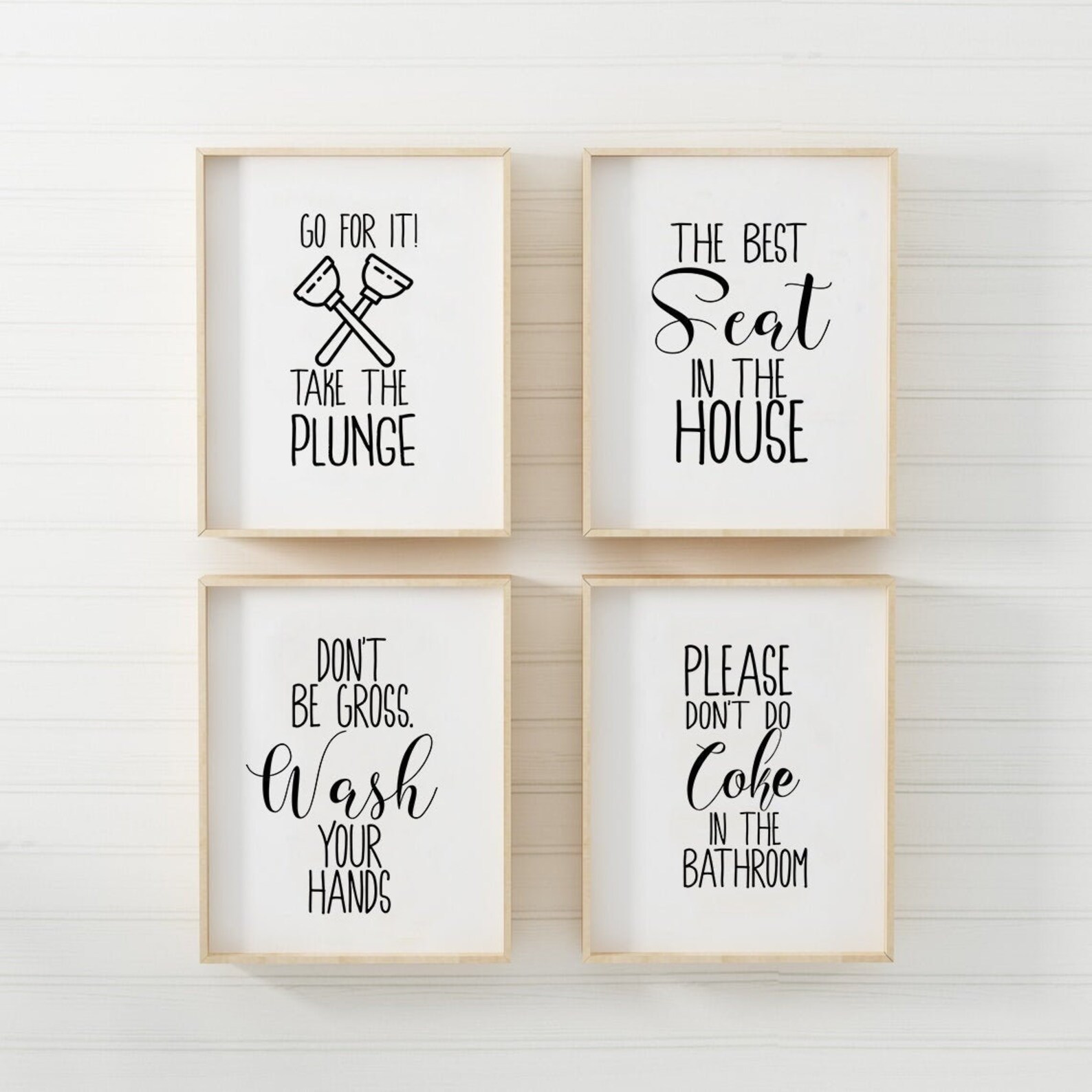 Funny Bathroom Prints Set of 4 Bathroom SignFunny Bathroom | Etsy