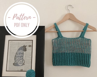 PATTERN PDF: Knitting Pattern Digital Download Brioche Bralette, Size Adjustable Calculated Beginner-Friendly Knitting Instructions, Summer