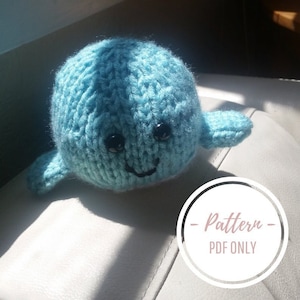 PATTERN PDF: Knitting Pattern Digital Download Smiling Whale Stuffed Animal Plush Toy, Child/Baby Toy/Gift, Sea Animal Aquatic Amigurumi
