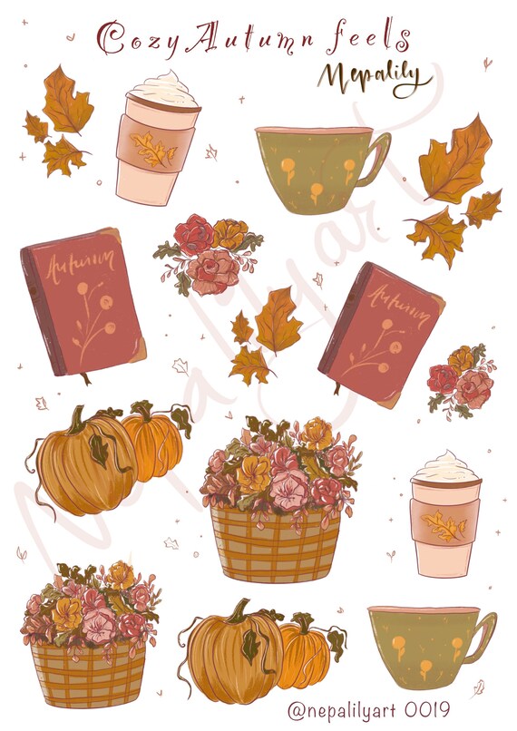Cozy Autumn Feels Fall Stickers LP0019 | Etsy