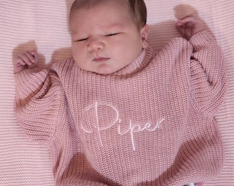 Personalised Pink Knit Jumper