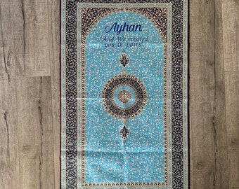 Taglia adulto: tappetino da preghiera personalizzato blu