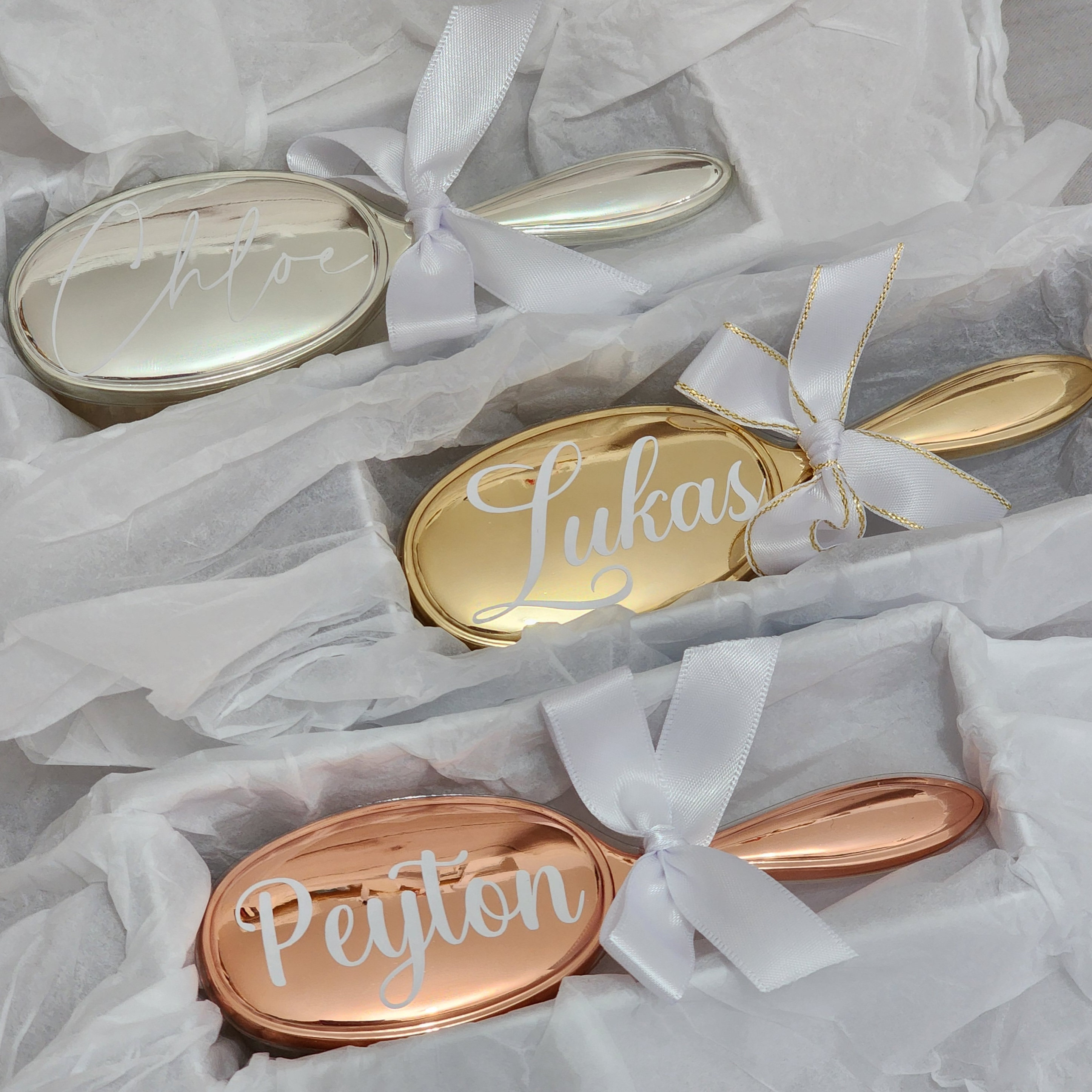 Plated baby brush and comb set (personalised)