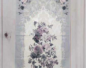 Adult Size - Grey Floral prayer mat