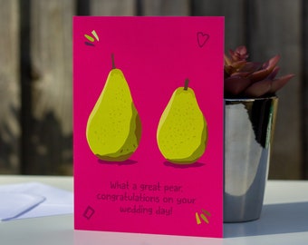Pear card, wedding card, love card