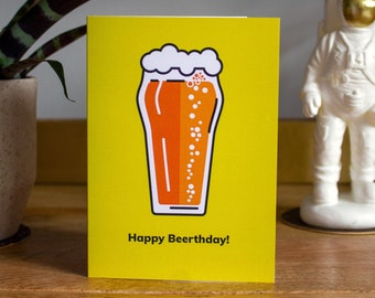 Birthday card, beer card, beer birthday card