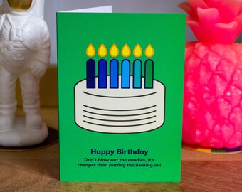 Birthday card, birthday cake card, candle card