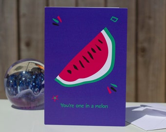 Melon card, friend card, fruit pun cards