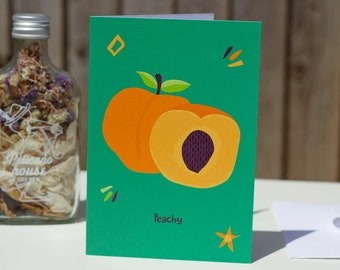 Peach card, love card, valentines card, anniversary card, fruit pun cards