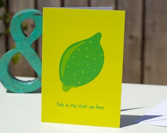 Lime card, love card, valentines card, anniversary card, fruit pun cards