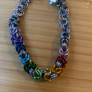 Rainbow byzantine bracelet