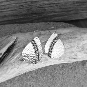 Hammered silver earrings