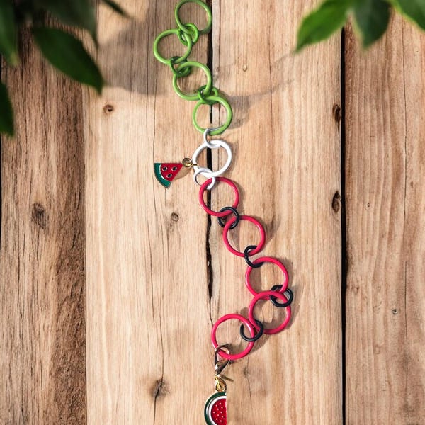 Knitting row count scale 10 rows watermelon theme