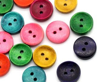 SET of 7 colorful round buttons