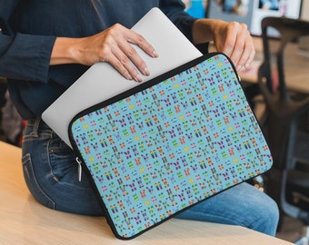 CHROMOSOME DNA Laptop Sleeve| Genetics| Genetic Counselor| Faux fur interior lining| Science| Biology| Colorful| Human Genome| 13in| 15in
