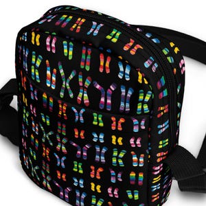 Sac à bandoulière CHROMOSOME DNA| Sciences | Génétique| Génie génétique| Conseiller en génétique| Biologie| Coloré| Nerd de la science| Geek