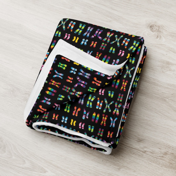 CHROMOSOME DNA Throw Blanket| Science | Genetics| Genetic Engineering| Genetic Counselor| Biology| Colorful| Science Nerd| Geek