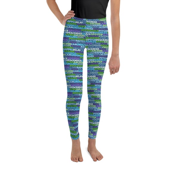 ROCK CLIMBING Big Kids Leggings Climbing Terminology Climbing