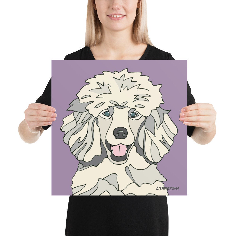 Art Print STANDARD POODLE| White Poodle Dog| Caniche| Pet Portrait ...