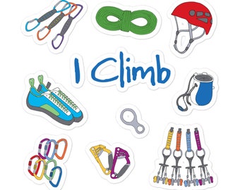 Stickers ROCK CLIMBING| Mountaineer| Bouldering| Kiss-cut| Vinyl stickers| Decals| Laptop Stickers| Kids Climbing