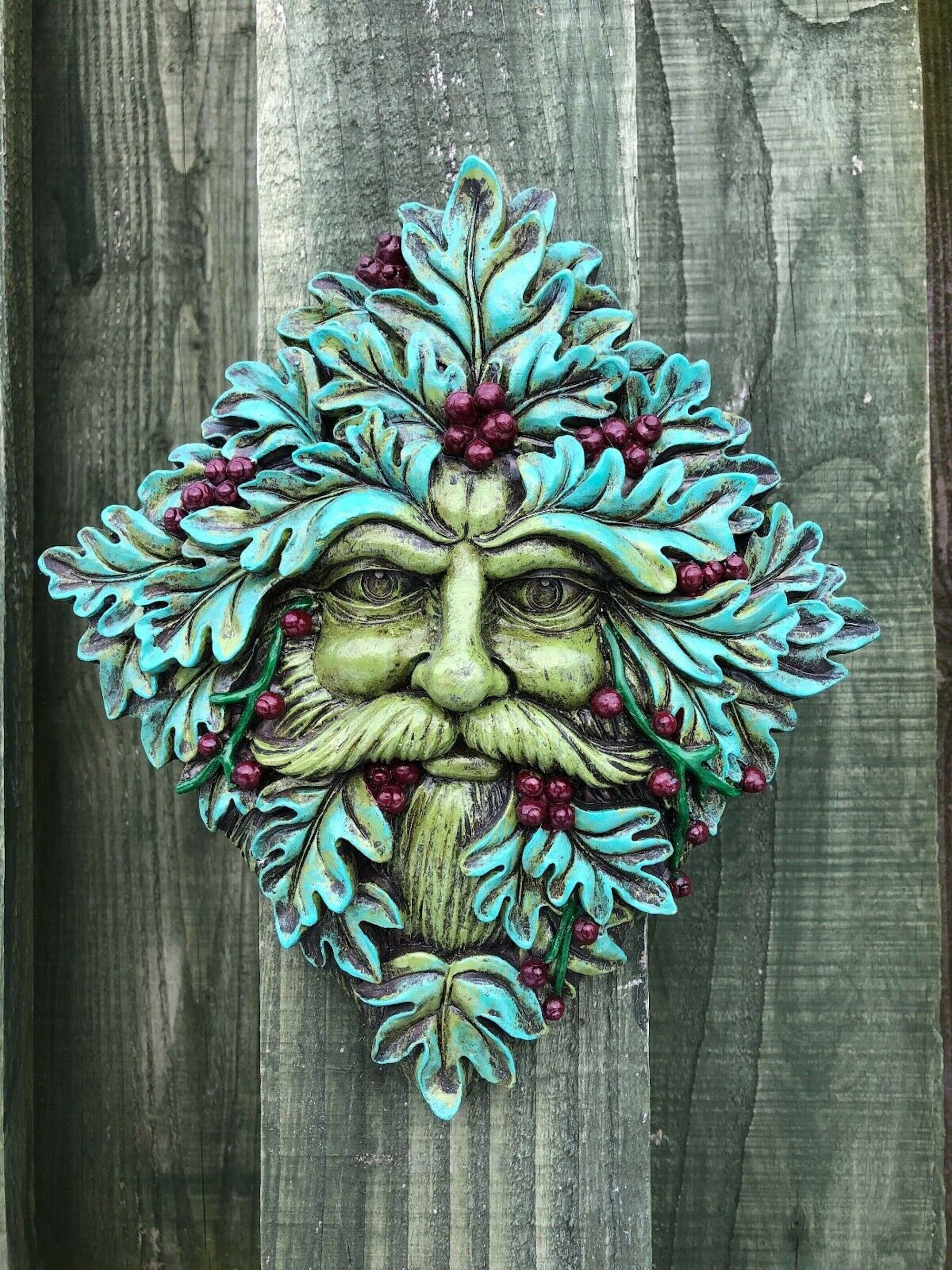 Greenman Garden Wall Plaque Decorative Ornament Green Man New Etsy