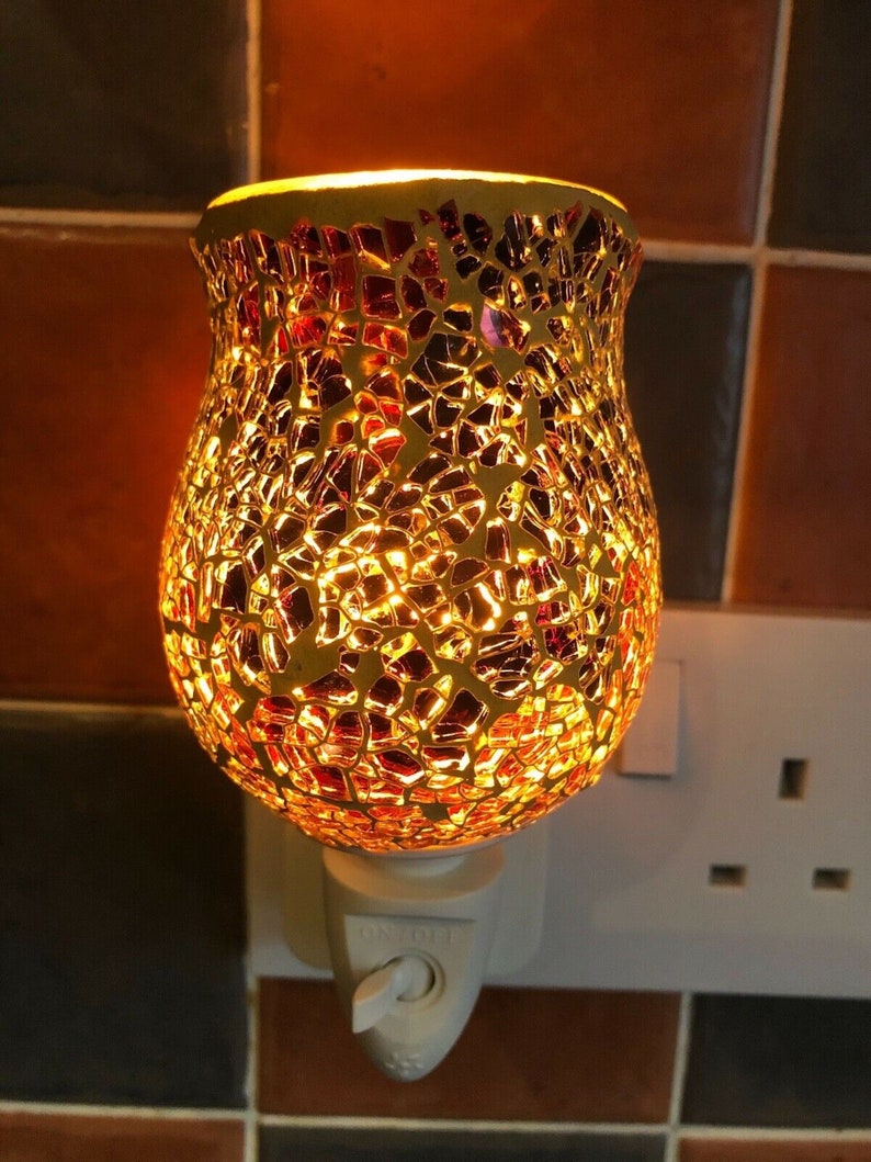 Electric PlugIn LED Aroma Diffuser Lamp Mosaic Wax Melt Oil Etsy
