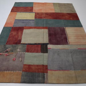 5'11 x 8'2 Vintage Turkish Patchwork Kilim Rug Multicolor Handmade Flatweave Area Rug