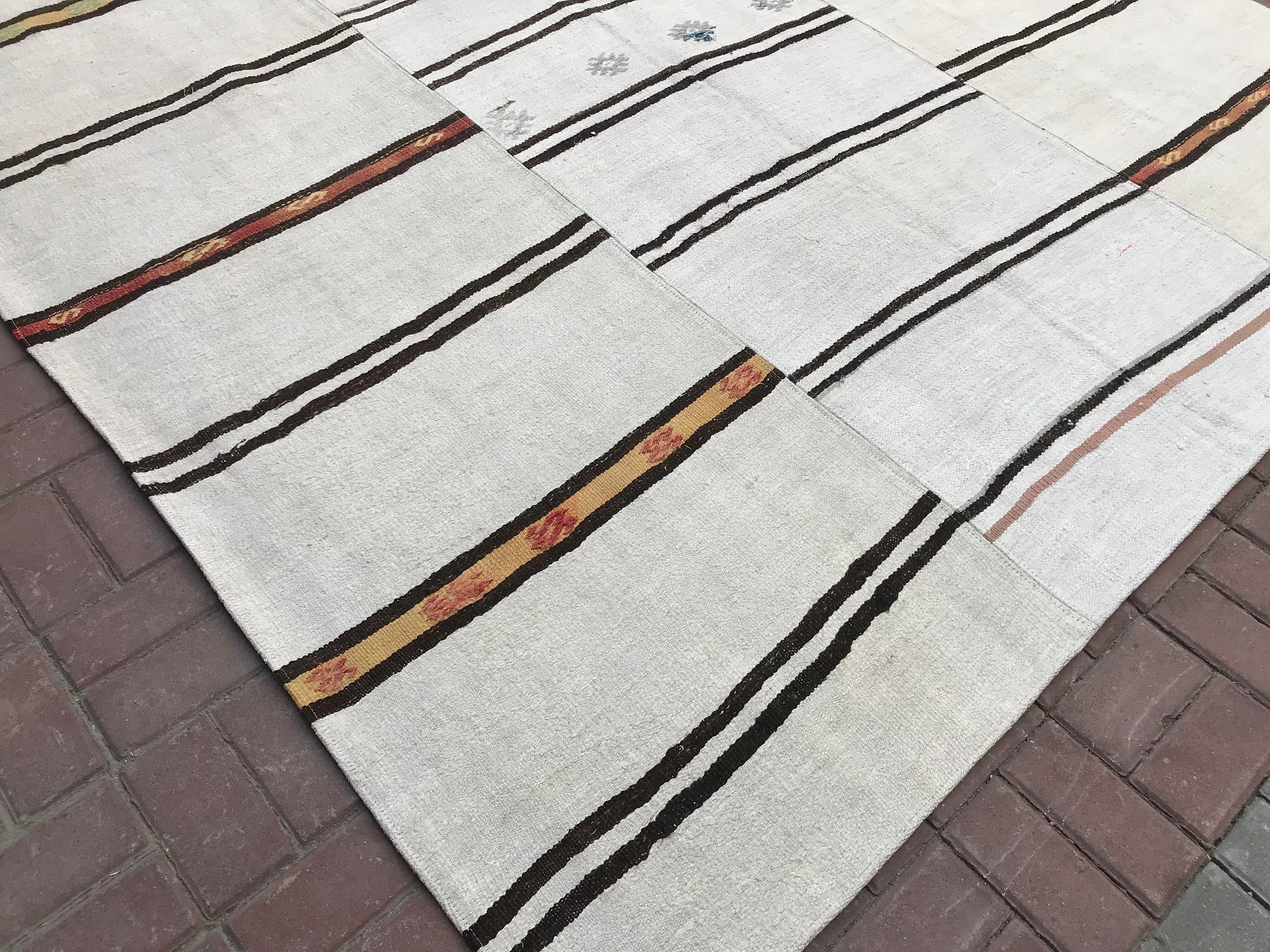Striped Hemp Rug Vintage Hemp 7'6x10'3 Modern Etsy