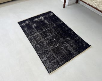 Vintage Turks kelimtapijt: 2 x 3 ft, handgeweven wollen gestreept vloerkleed
