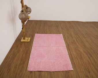 2x4 Pink Small Hemp Runner 2x4, Hemp Rug, Hand Made Rug,2x4 Kilim Rug,Decorative Rug,2x4Hemp Runner Rug, Natural Rug, 2x4 Turkısh Rug