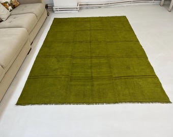 6x8 Vintage Hemp pistachio green Turkish rug 6x8 Vintage green hemp rug 6x8 Turkish area rug 6x8 Natural jute light green 6x8 rug,256x181 cm
