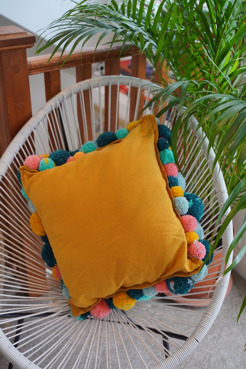 Customisable Pom Pom Cushion image 2