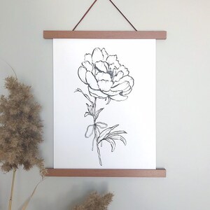 Peony in Ink Giclee Print | Ink Drawing