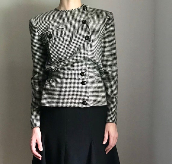 Houndstooth skirt suit Miss Valentino 80s