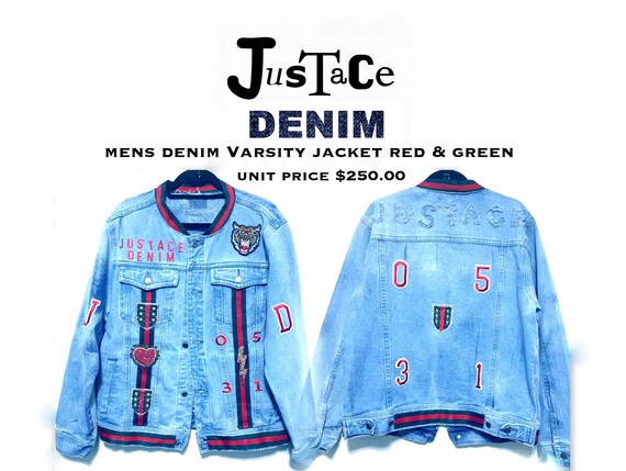 denim varsity jacket mens
