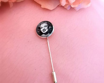 Groom photo silver lapel pin, memorial picture boutonniere stick pin, memory photograph button hole charm, wedding day keepsake gift,