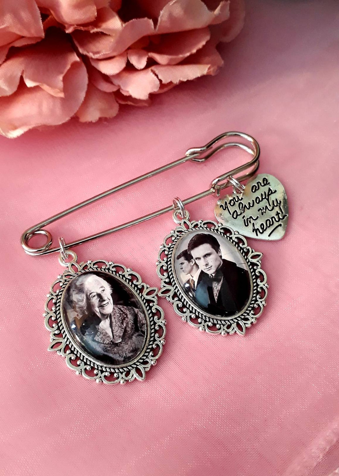 Groom photo memory kilt or lapel pin groom photo memorial tie Etsy