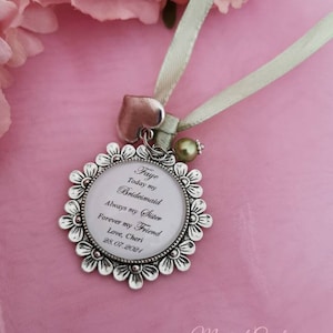 A beautiful personalised wedding thank you keepsake gift for your sister. Bridesmaid, Chief bridesmaid, maid and matron of honour, honor.