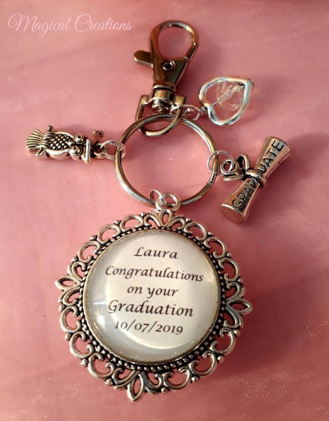 Graduation Personalised Double Sided Congratulations Keyring, Keyring ...
